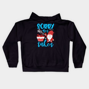 Sorry This Men Is Taken Funny Gnome Valentines Day Hearts Kids Hoodie